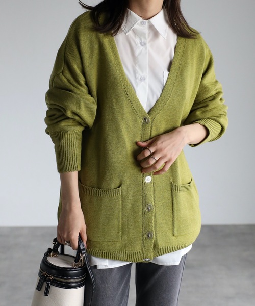 ap retro（アプレトロ）の「カラーVネックカーディガン（カーディガン