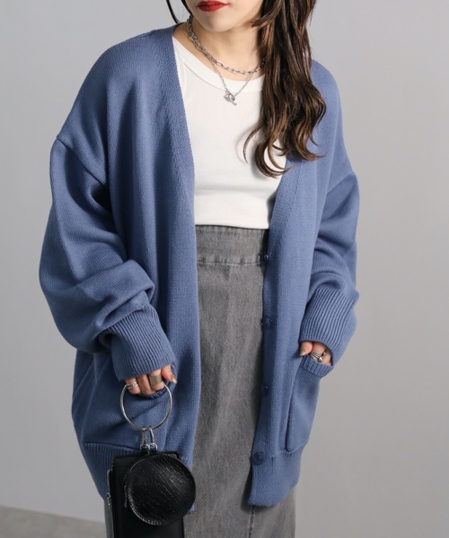 ap retro（アプレトロ）の「カラーVネックカーディガン（カーディガン/ボレロ・レディース・オフホワイト/ブラック/グレイッシュベージュ/イエロー/ブルー/グリーン・FREE）」の19枚目の写真