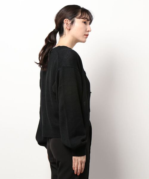 Samansa Mos2（サマンサ モスモス）の「チャイナ釦カーディガン（カーディガン/ボレロ・レディース・ブラック/カーキ/ブルー/キナリ・ﾌﾘ-）」の5枚目の写真