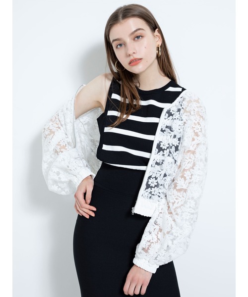 DURAS（デュラス）の「レースシアーブルゾン（ブルゾン・レディース・ホワイト/ブラック・FREE）」の6枚目の写真