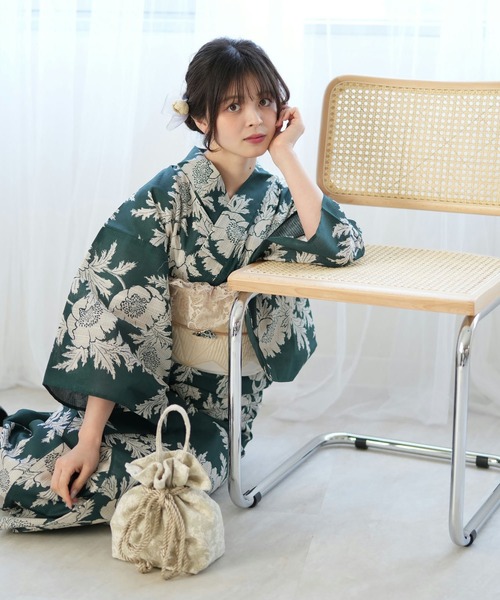 utatane（ウタタネ）の「選べる浴衣3点セット utataneオリジナルデザイン 国内染色（浴衣・レディース・ホワイト系1/ベージュ系2/ベージュ系3/ベージュ系4/ベージュ系5/ベージュ系6/ベージュ系7/ベージュ系8/アイボリー系1/アイボリー系2/アイボリー系3/アイボリー系4/アイボリー系5/アイボリー系7/アイボリー系8/グリーン系1/ブルー系1/パープル系1/パープル系2/イエロー系1/イエロー系2/レッド系1/レッド系2/レッド系3/グリーン系3/グリーン系2・FREE）」の17枚目の写真