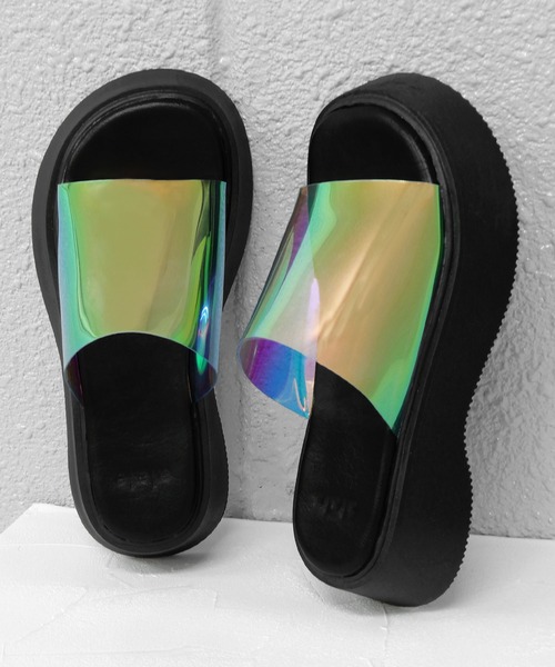 alala(アララ)の「フレアソールスライドスポサン ◇(サンダル・レディース・クリア/ブラック/アイボリー・LL/S/M/L)」の14枚目の写真