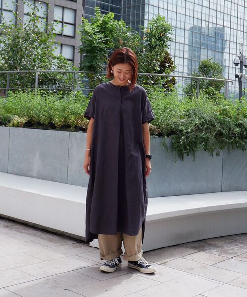 MANASTASH(マナスタッシュ)の「MANASTASH/マナスタッシュ W's HEMP POP DRESS ウィメンズヘンプポップドレス ワンピース(ワンピース・レディース・ライトブルー/ブラック/ライム・MEDIUM)」の4枚目の写真