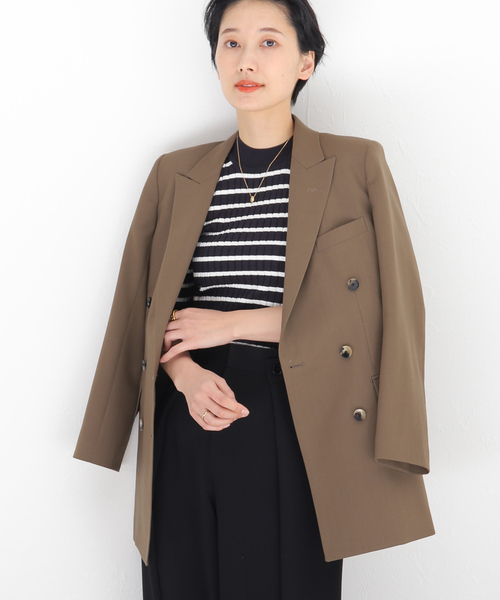 VERMEIL par iena(ヴェルメイユパーイエナ)の「強撚ウールジャケット◆(テーラードジャケット・レディース・モカ・36/38)」の2枚目の写真