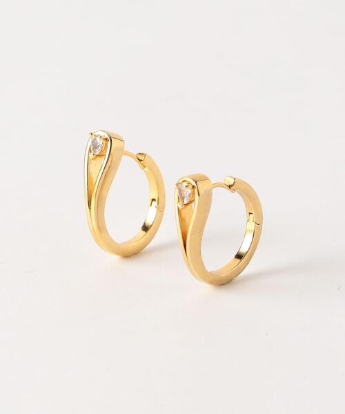 BEAUTY&YOUTH UNITED ARROWS(ビューティーアンドユースユナイテッドアローズ)の「キュービックジルコニア メタル フープ ピアス(ピアス(両耳用)・レディース・ゴールド/シルバー・FREE)」の1枚目の写真
