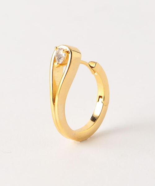 BEAUTY&YOUTH UNITED ARROWS(ビューティーアンドユースユナイテッドアローズ)の「キュービックジルコニア メタル フープ ピアス(ピアス(両耳用)・レディース・ゴールド/シルバー・FREE)」の3枚目の写真