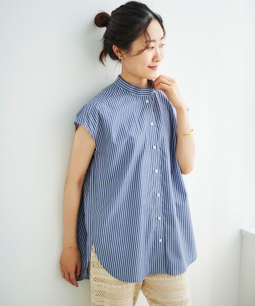 le.coeur blanc（ルクールブラン）の「プリーツカラーフレンチシャツ（シャツ/ブラウス・レディース・ピンク系その他2/ブルー系その他3/ブルー系その他4・38）」の6枚目の写真