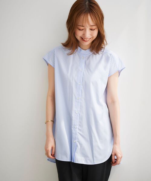 le.coeur blanc（ルクールブラン）の「プリーツカラーフレンチシャツ（シャツ/ブラウス・レディース・ピンク系その他2/ブルー系その他3/ブルー系その他4・38）」の8枚目の写真