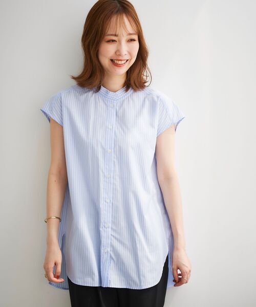 le.coeur blanc（ルクールブラン）の「プリーツカラーフレンチシャツ（シャツ/ブラウス・レディース・ピンク系その他2/ブルー系その他3/ブルー系その他4・38）」の5枚目の写真