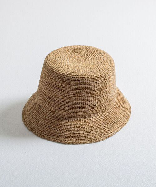 GLOSTER（グロスター）の「【GLOSTER/グロスター】RAFFIA BUCKET HAT ラフィア バケットハット バケハ（ハット・メンズ・ブラック/ベージュ・FREE）」の4枚目の写真