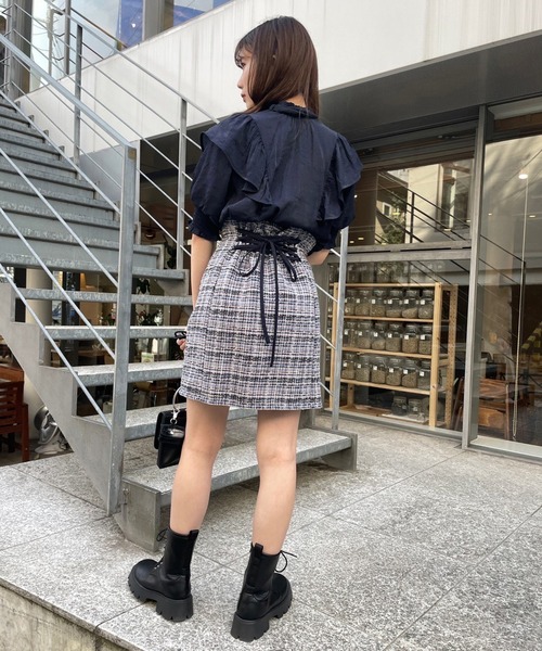 one after another NICE CLAUP（ワンアフターアナザーナイスクラップ）の「着回し広がる前後2WAYボウタイフリル（シャツ/ブラウス・レディース・ネイビー/オフホワイト/ホワイト系その他/オレンジ系・FREE）」の21枚目の写真