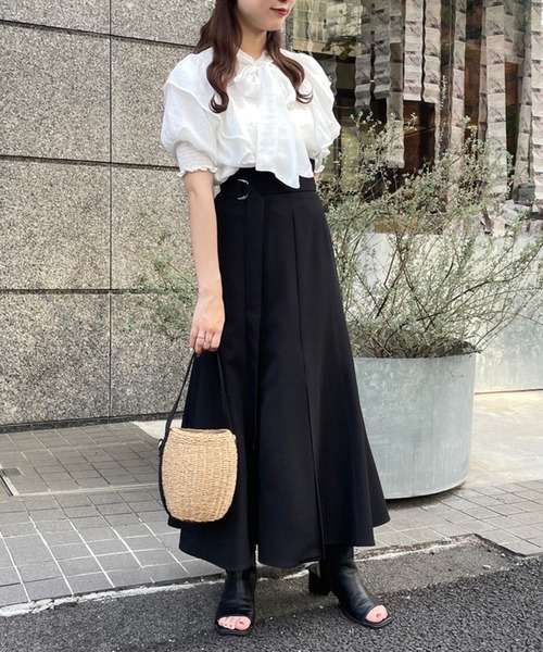 one after another NICE CLAUP（ワンアフターアナザーナイスクラップ）の「着回し広がる前後2WAYボウタイフリル（シャツ/ブラウス・レディース・ネイビー/オフホワイト/ホワイト系その他/オレンジ系・FREE）」の20枚目の写真