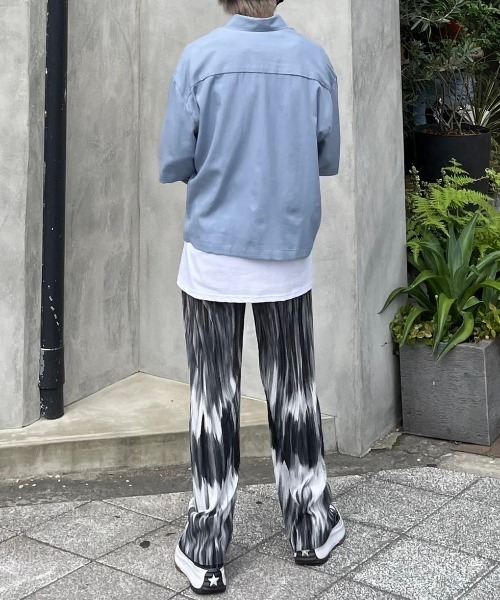 Chikashitsu +(チカシツプラス)の「【Chikashitsu +/チカシツプラス】pattern pleats pants/パターン プリーツ 柄 パンツ リラックス パンツ フレアパンツ(その他パンツ・メンズ・ブラック/ネイビー・ONE SIZE)」の18枚目の写真