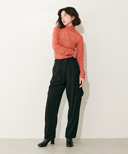 Lui's（ルイス）の「シアー天竺タートルネックプルオーバー（Tシャツ/カットソー・レディース・オレンジ/ブラック/ホワイト系その他/パープル・FREE）」の5枚目の写真