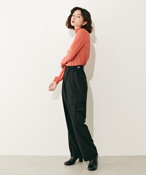 Lui's（ルイス）の「シアー天竺タートルネックプルオーバー（Tシャツ/カットソー・レディース・オレンジ/ブラック/ホワイト系その他/パープル・FREE）」の10枚目の写真