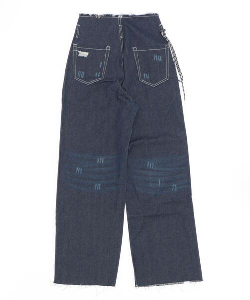 MIXSEVEN(ミックスセブン)の「ハイウエストダメージデニムパンツ MX22SS47 【MIX SEVEN】【2022SS】(デニムパンツ・レディース・インディゴブルー・L/S/M)」の14枚目の写真