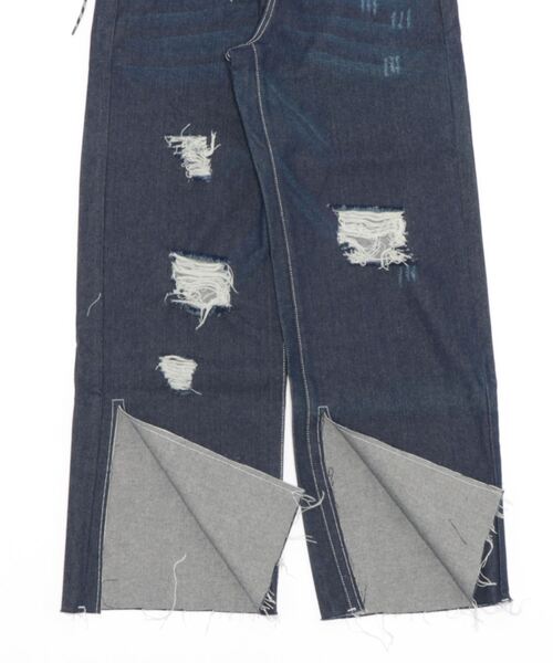 MIXSEVEN(ミックスセブン)の「ハイウエストダメージデニムパンツ MX22SS47 【MIX SEVEN】【2022SS】(デニムパンツ・レディース・インディゴブルー・L/S/M)」の15枚目の写真