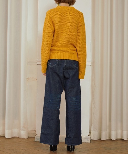 MIXSEVEN(ミックスセブン)の「ハイウエストダメージデニムパンツ MX22SS47 【MIX SEVEN】【2022SS】(デニムパンツ・レディース・インディゴブルー・L/S/M)」の8枚目の写真