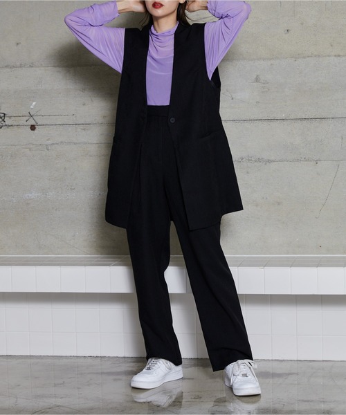 WEGO（ウィゴー）の「WEGO/【セットアップ対応商品】ノーカラージレベスト（ベスト・レディース・ブラック/グレー・FREE）」の7枚目の写真