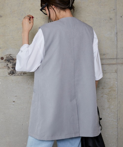 WEGO（ウィゴー）の「WEGO/【セットアップ対応商品】ノーカラージレベスト（ベスト・レディース・ブラック/グレー・FREE）」の11枚目の写真