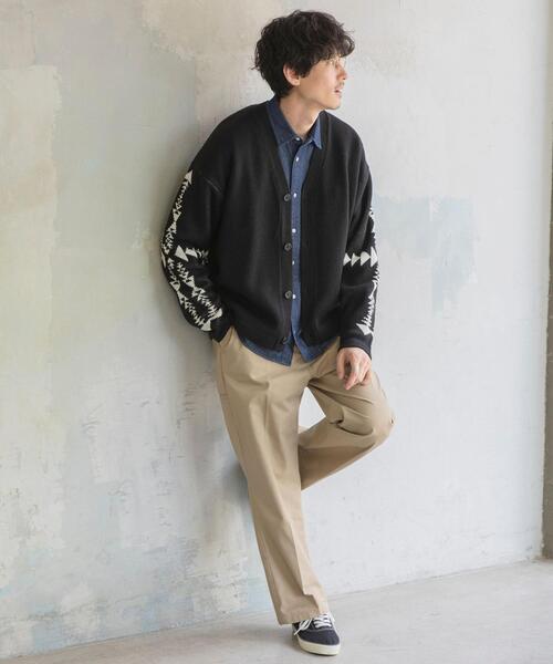 coen（コーエン）の「[洗える]トライバル柄ニットカーディガン（カーディガン/ボレロ・メンズ・ブラック/ブラウン・SMALL/MEDIUM/LARGE/X-LARGE）」の4枚目の写真