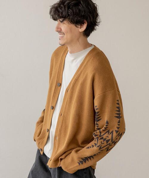 coen（コーエン）の「[洗える]トライバル柄ニットカーディガン（カーディガン/ボレロ・メンズ・ブラック/ブラウン・SMALL/MEDIUM/LARGE/X-LARGE）」の10枚目の写真