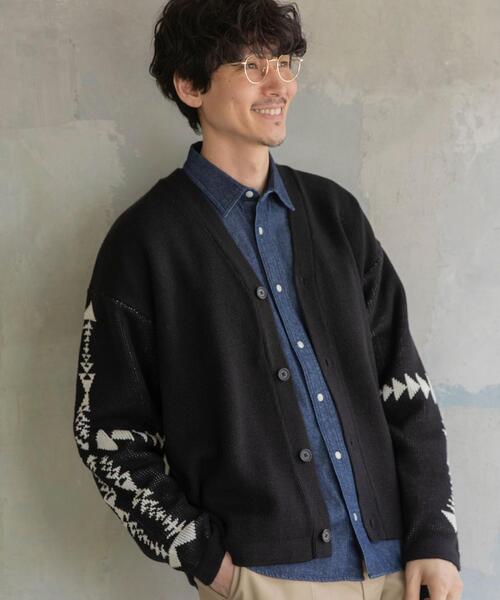 coen（コーエン）の「[洗える]トライバル柄ニットカーディガン（カーディガン/ボレロ・メンズ・ブラック/ブラウン・SMALL/MEDIUM/LARGE/X-LARGE）」の12枚目の写真