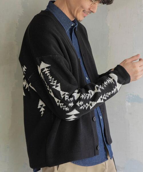coen（コーエン）の「[洗える]トライバル柄ニットカーディガン（カーディガン/ボレロ・メンズ・ブラック/ブラウン・SMALL/MEDIUM/LARGE/X-LARGE）」の13枚目の写真