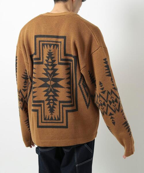 coen（コーエン）の「[洗える]トライバル柄ニットカーディガン（カーディガン/ボレロ・メンズ・ブラック/ブラウン・SMALL/MEDIUM/LARGE/X-LARGE）」の19枚目の写真