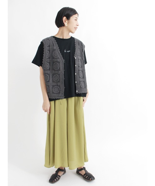 Lugnoncure（ルノンキュール）の「筆記体スモールロゴTシャツ（Tシャツ/カットソー・レディース・ブラック/ベージュ/オフホワイト・ﾌﾘ-）」の7枚目の写真