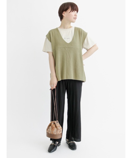 Lugnoncure（ルノンキュール）の「筆記体スモールロゴTシャツ（Tシャツ/カットソー・レディース・ブラック/ベージュ/オフホワイト・ﾌﾘ-）」の11枚目の写真