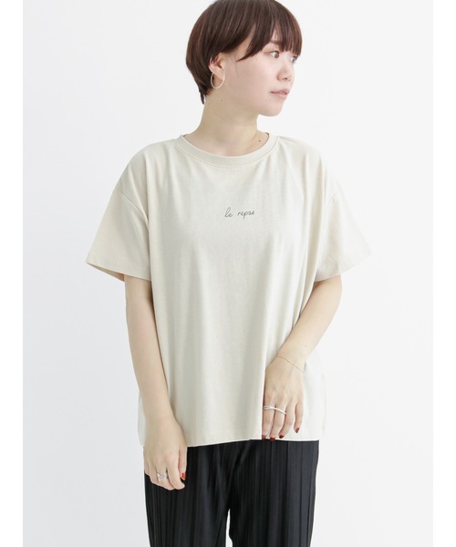 Lugnoncure（ルノンキュール）の「筆記体スモールロゴTシャツ（Tシャツ/カットソー・レディース・ブラック/ベージュ/オフホワイト・ﾌﾘ-）」の13枚目の写真