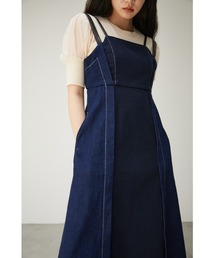 AZUL by moussy | DENIM COMBI CAMI ONEPIECE/デニムコンビキャミワンピース(ワンピース)