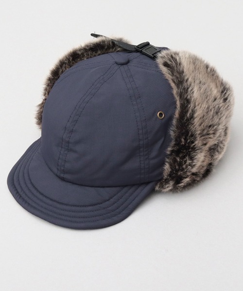 Basiquenti(ベーシックエンティ)の「リップストップナイロン フェイクファー ショートブリム フライトキャップ(キャップ・メンズ・ブラック/ネイビー/カーキ・FREE)」の14枚目の写真