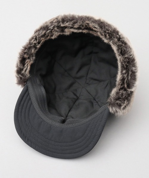 Basiquenti(ベーシックエンティ)の「リップストップナイロン フェイクファー ショートブリム フライトキャップ(キャップ・メンズ・ブラック/ネイビー/カーキ・FREE)」の20枚目の写真