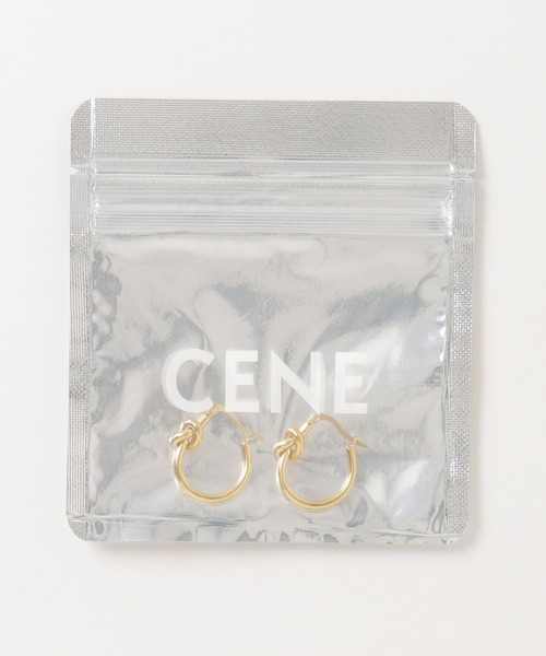 CENE（セネ）の「【CENE】セネ/ノットフープピアス（ピアス（両耳用）・レディース・シルバー/ゴールド・FREE）」の4枚目の写真