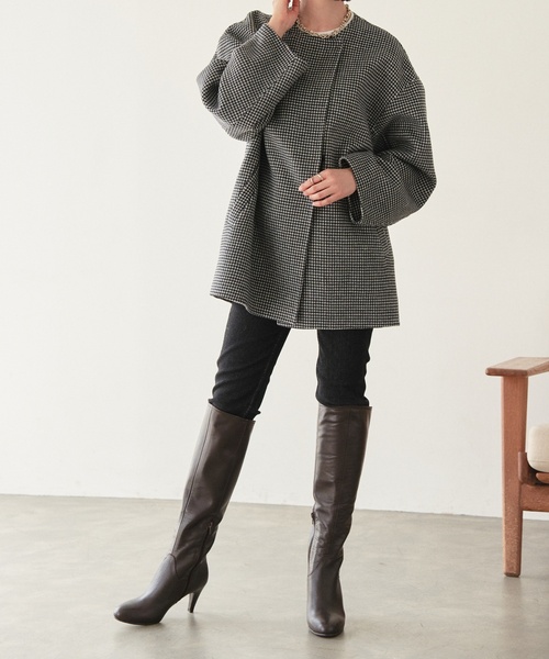 MARIAN（マリアン）の「MARIAN 7.5cmホソヒールロング（ブーツ・レディース・ブラウン/ウッド・38/35/36/37）」の4枚目の写真