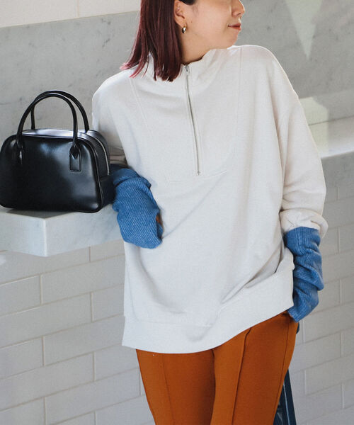 BeAMS DOT（ビームスドット）の「BeAMS DOT / 3way ハーフジッププルオーバー＆アームウォーマー（スウェット・レディース・ブルー系その他/ホワイト系その他5・FREE）」の6枚目の写真