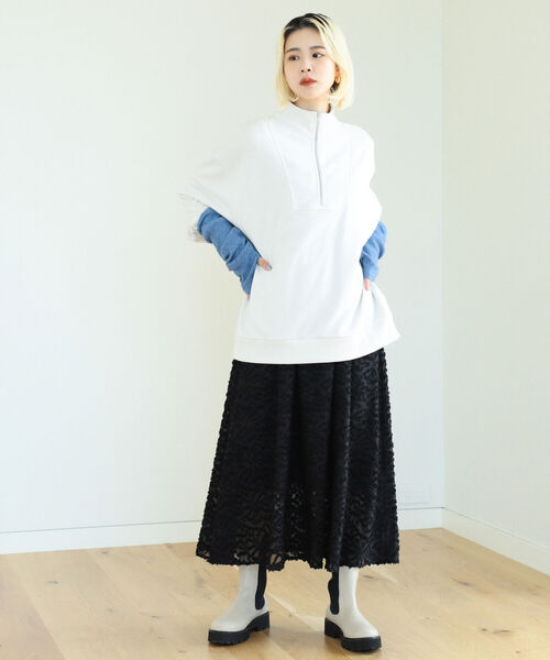 BeAMS DOT（ビームスドット）の「BeAMS DOT / 3way ハーフジッププルオーバー＆アームウォーマー（スウェット・レディース・ブルー系その他/ホワイト系その他5・FREE）」の9枚目の写真