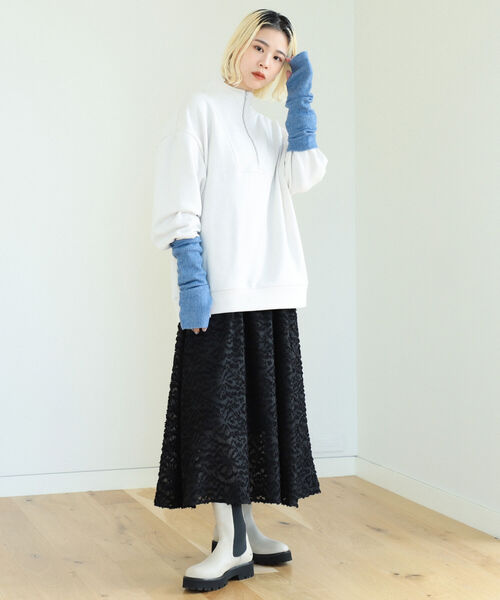 BeAMS DOT（ビームスドット）の「BeAMS DOT / 3way ハーフジッププルオーバー＆アームウォーマー（スウェット・レディース・ブルー系その他/ホワイト系その他5・FREE）」の10枚目の写真