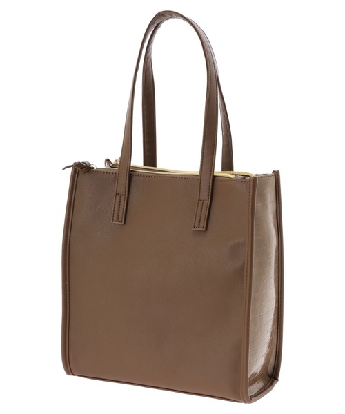 Green Parks(グリーンパークス)の「・Cu-shut スクエア2way3口トート(トートバッグ・レディース・ブラウン/パイソン/ブラック・FREE)」の3枚目の写真