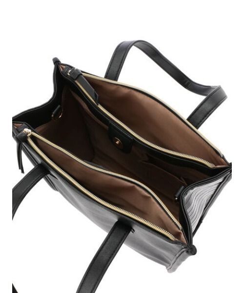 Green Parks(グリーンパークス)の「・Cu-shut スクエア2way3口トート(トートバッグ・レディース・ブラウン/パイソン/ブラック・FREE)」の4枚目の写真