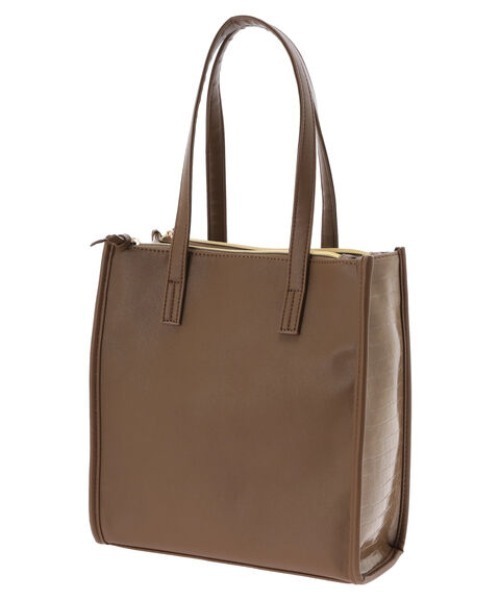 Green Parks(グリーンパークス)の「・Cu-shut スクエア2way3口トート(トートバッグ・レディース・ブラウン/パイソン/ブラック・FREE)」の7枚目の写真