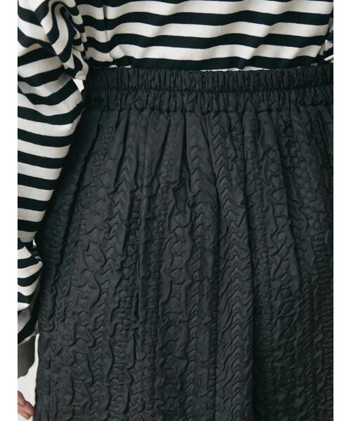 Green　Parks（グリーンパークス）の「・novem 9 フクレジャカードスカート（スカート・レディース・ブラック/ベージュ/ライトカーキ・FREE）」の16枚目の写真
