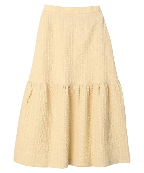 Green　Parks（グリーンパークス）の「・novem 9 フクレジャカードスカート（スカート・レディース・ブラック/ベージュ/ライトカーキ・FREE）」の9枚目の写真