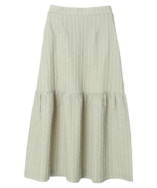 Green　Parks（グリーンパークス）の「・novem 9 フクレジャカードスカート（スカート・レディース・ブラック/ベージュ/ライトカーキ・FREE）」の10枚目の写真