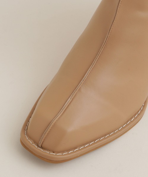 NANO universe（ナノユニバース）の「LB.03/スクエアショートブーツ（ブーツ・レディース・オフホワイト/ブラック/キャメル・36/38/37）」の10枚目の写真