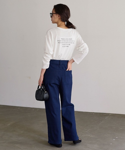 KOBE LETTUCE（コウベレタス）の「選べるプリント長袖Tシャツ（Tシャツ/カットソー・レディース・ホワイト系1/ブラック系/ブラック系1/ブラック/ホワイト/ホワイト系・FREE）」の18枚目の写真