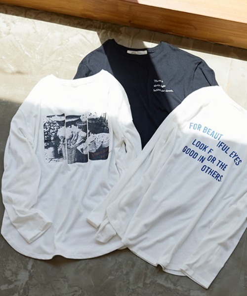 KOBE LETTUCE（コウベレタス）の「選べるプリント長袖Tシャツ（Tシャツ/カットソー・レディース・ホワイト系1/ブラック系/ブラック系1/ブラック/ホワイト/ホワイト系・FREE）」の13枚目の写真