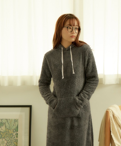 あったかボアルームウェアワンピース